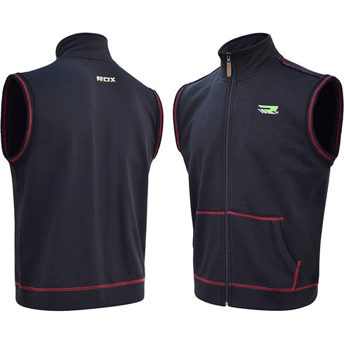 RDX U4 SLEEVELESS TERRY FLEECE HIGH-NECK JACKET-4